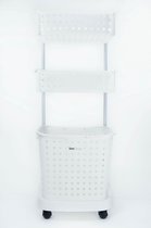 Sens Design Wassorteerder trolley – Wasmand met 3 vakken – hartjesdesign wit