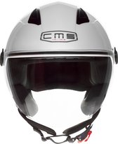 CMS D-JET PLAIN - ARTIC WHITE - Motorhelm - scooterhelm - brommerhelm - scooter helm - motor helm - brommer helm