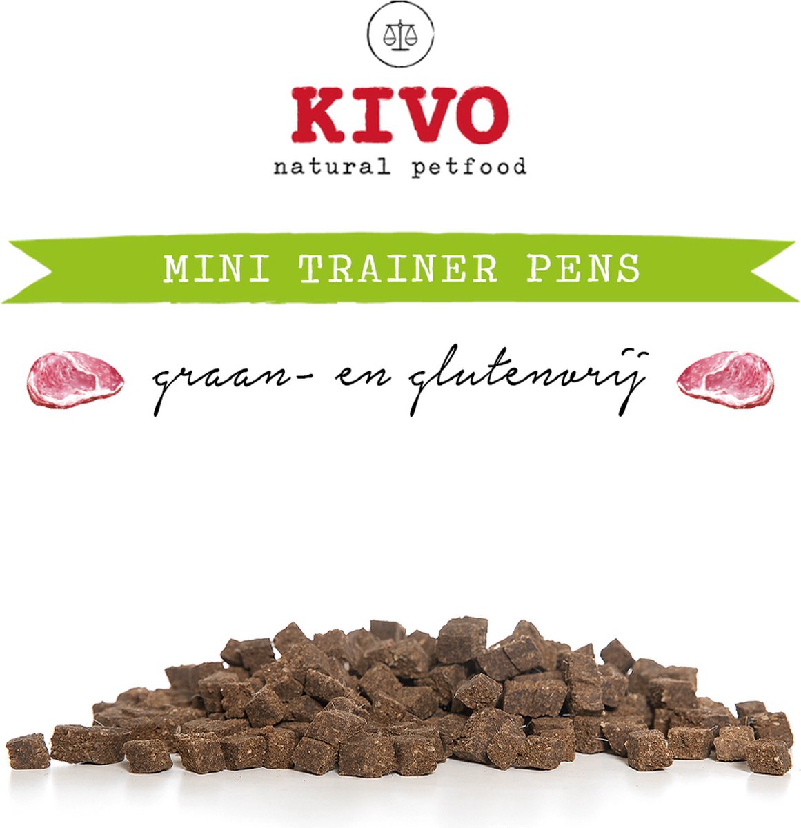 Kivo Petfood Hondensnack Mini Trainer Pens 2 zakken x 175 gram - Graanvrij en Glutenvrij