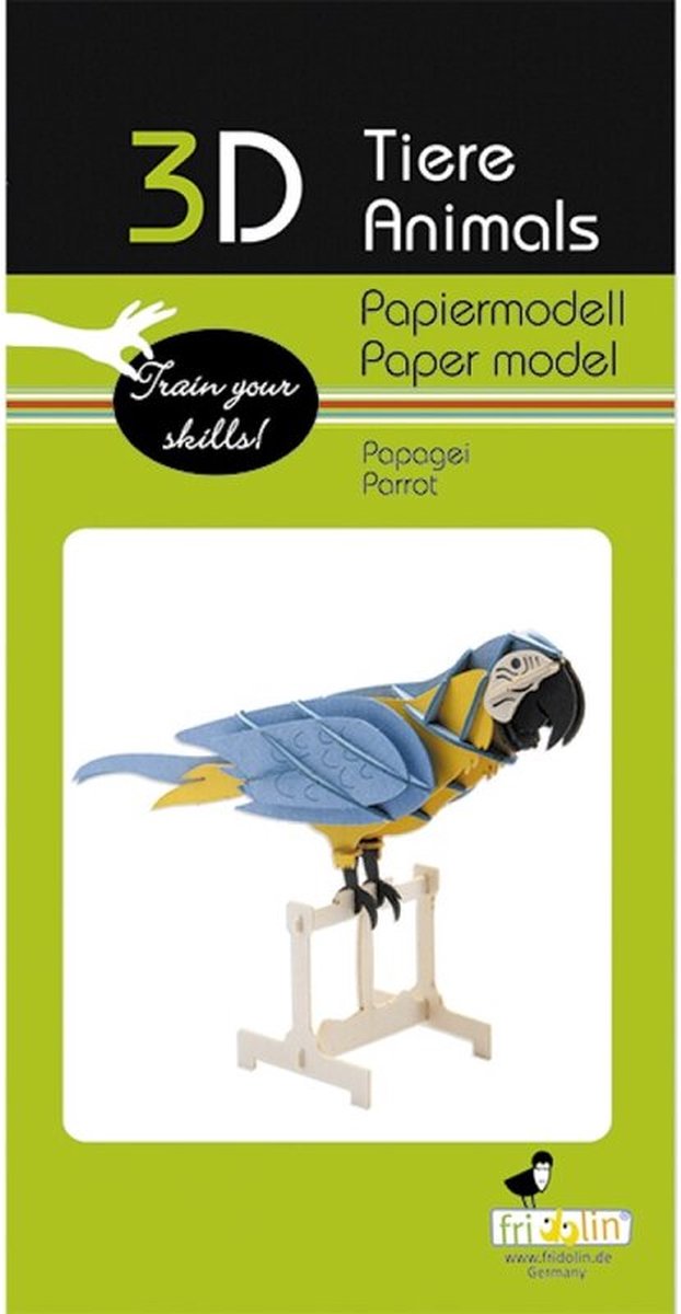 FRIDOLIN 3D Papier Model - Papegaai.