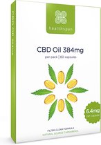 Healthspan CBD-olie 384mg | 60 capsules | 6,4mg CBD per capsule | Vitamine D3 toegevoegd