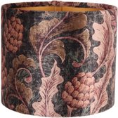 - lampshade | flowers in pink | textiel | 13x15x15cm | cylinder - roze - 13x15x15