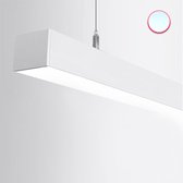 Hangende LED lichtbalk 60 cm - Koppelbaar - Voordeel pack 2 stuks  - Koppelbaar - 6000K Koud witte Lichtkleur - Incl. Ophangset 1 meter - 18W - Linear