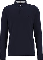 Tommy Hilfiger 1985 regular long sleeve polo - donkerblauw (Desert Sky) -  Maat: L
