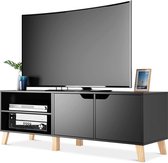 TV-meubel zwarte tafel TV-plank lowboard TV-bank TV-meubel TV-tafel Scandinavisch voor woonkamer hout 140x48x40cm