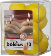 Bolsius Drijfkaarsen doos a 10 stuks geel
