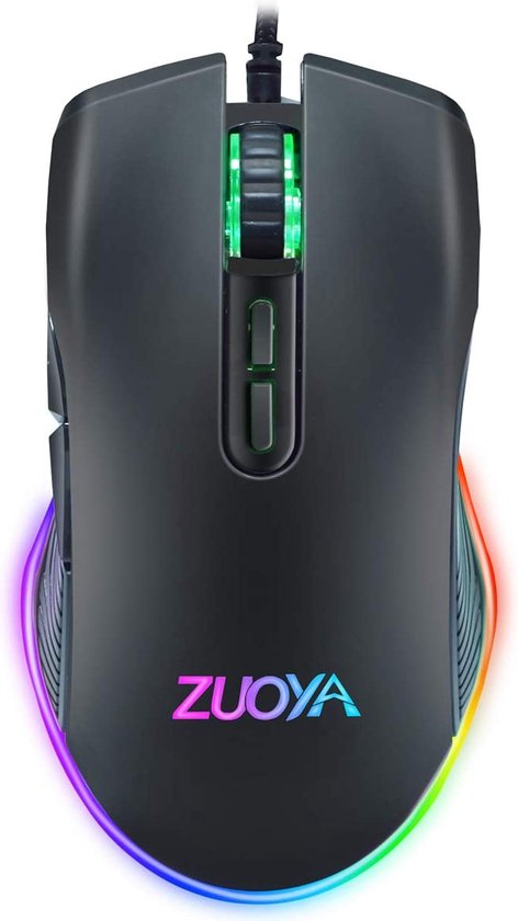 ElementKey M6 Bedrade USB Gaming Muis - RGB - Ergonomische Optische Muis – 7 Knoppen - 3600 DPI Verstelbaar – Zwart