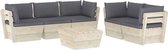 Decoways - 6-delige Loungeset met kussens pallet vurenhout