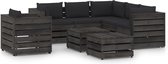 Decoways - 8-delige Loungeset met kussens grijs geïmpregneerd hout