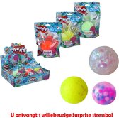 Fidget Toys stressbal voor de hand - 1 exemplaar - Kinderen - Glitters - Lintjes - Waterballetjes - 6 cm
