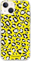 Fooncase Hoesje Geschikt voor iPhone 13 - Shockproof Case - Back Cover / Soft Case - Luipaard / Leopard print / Geel