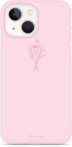 iPhone 13 hoesje TPU Soft Case - Back Cover - Roze / veldbloemen