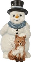 Goebel - Kerst | Decoratief beeld / figuur Sneeuwpop Mijn slimme vriend | Aardewerk - 12cm - met Swarovski
