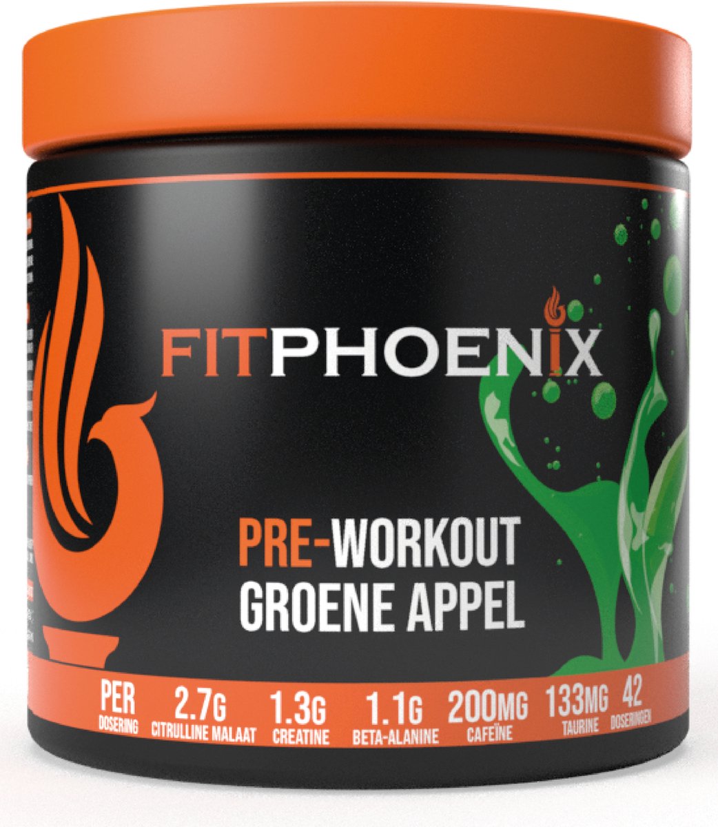 FitPhoenix Pre workout Met Cafeïne Voor Mannen en Vrouwen 42 Servings