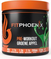 FitPhoenix - Pre workout - Met Cafeïne - Voor Mannen en Vrouwen - 42 Servings - 300Gram - Groene Appel