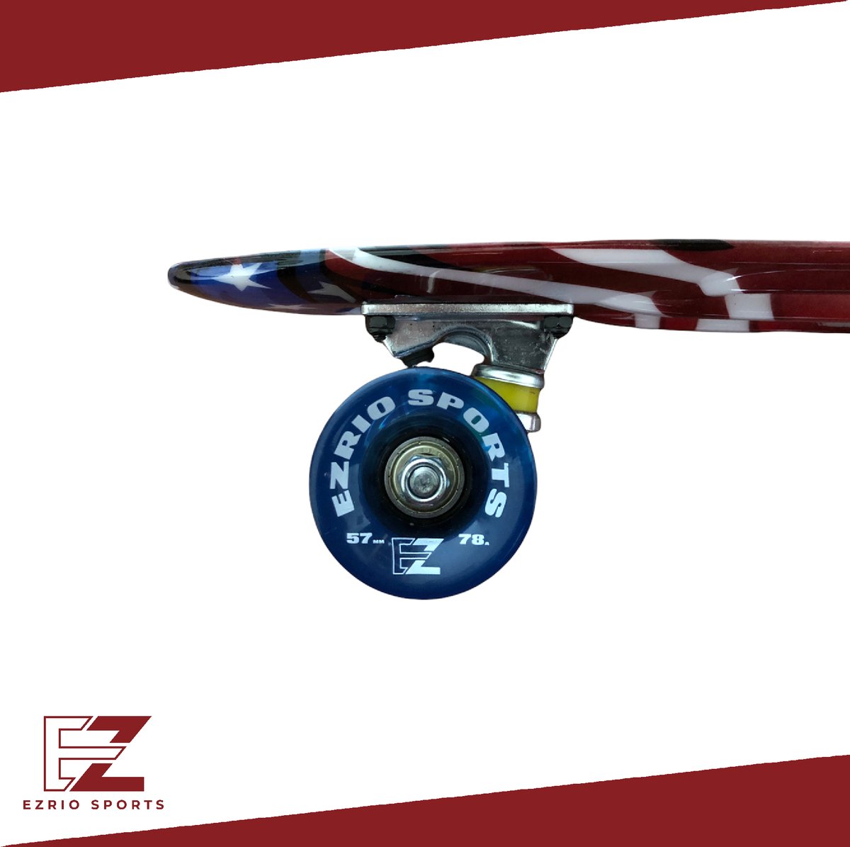 Penny Board voor Meisjes en Jongens – Skateboard – Pennyboard – Amerikaanse Vlag – USA – 22 inch – Rood – Wit – Blauw — afbeelding 3