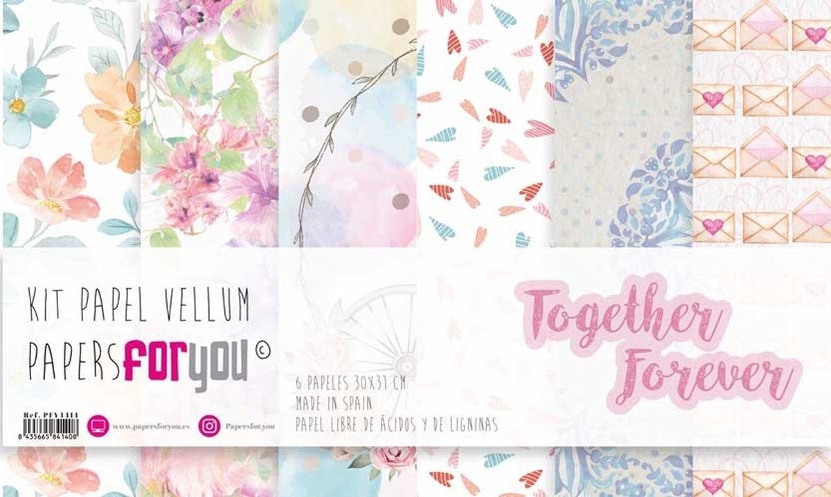 Together Forever 12x12 Inch Vellum Pack (6pcs) (PFY-4414)