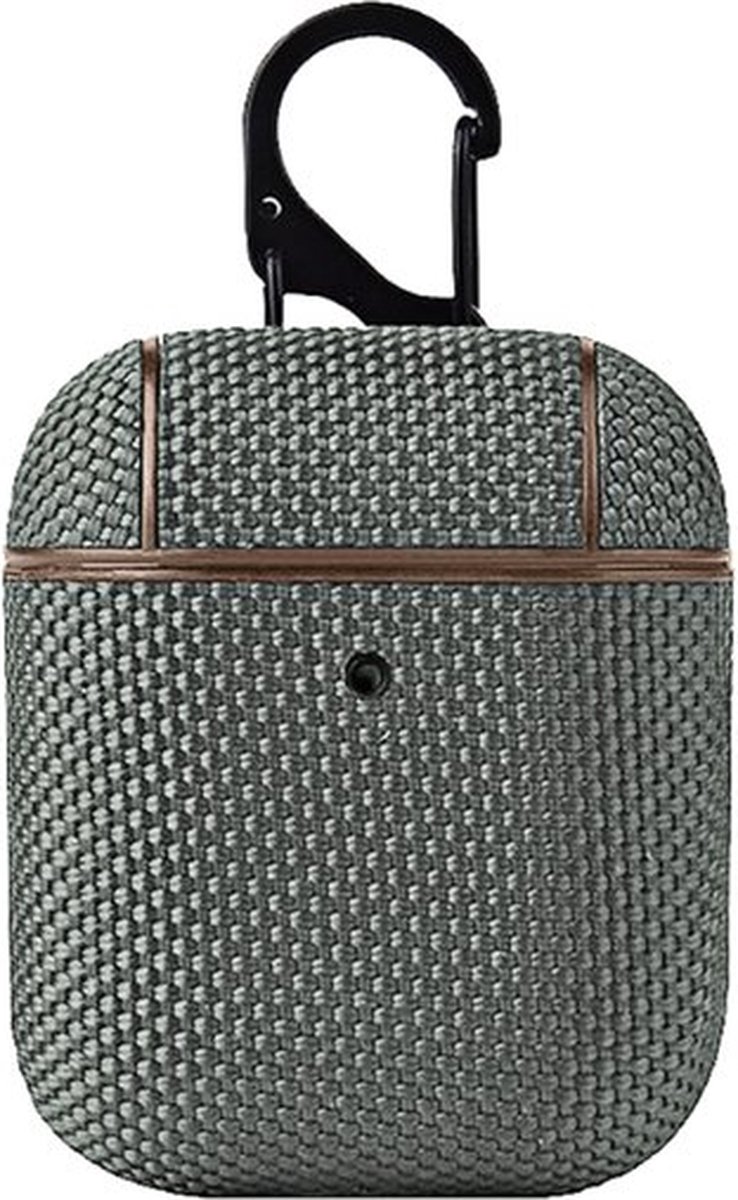 AirPods hoesjes van By Qubix - AirPods 1/2 hoesje - Hardcase - Business series - Grijs Airpods Case Hoesje voor Airpods Airpods 1 Airpods 2 Hoes