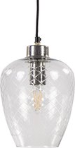 LIGHT & LIVING Moderne hanglamp Gisela nikkel met glas