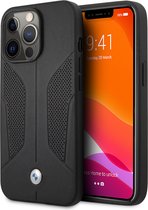 Zwart hoesje van BMW - Hardcase Backcover - iPhone 13 Pro Max - Perforated Sides