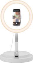 iMoshion Ringlamp met Statief en Afstandsbediening - Selfie Ring Light voor perfecte TikTok videos - Verstelbaar statief smartphone tot 168cm - Wit