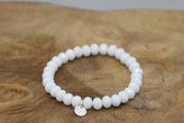 Bubbels Sieraden crystal armband white pearl shine - wit - f46