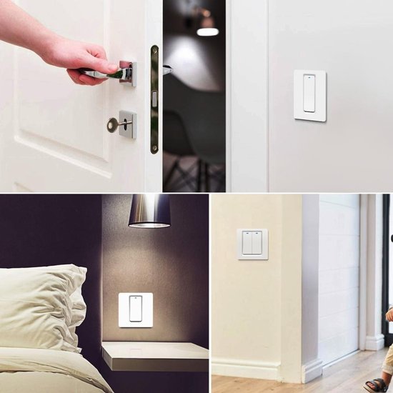 DrPhone SWS1 - Smart Wifi Switch - Light Switches 3 Gang - Convient pour IOS et Android - Wit