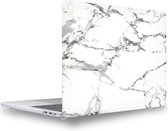 Laptophoes - Geschikt voor MacBook Pro Hoes - 13-inch Case Voor Pro 13 inch (M1, M2 2017-2022) A1706 t/m A2686 - Marmer Wit Grijs