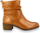 Spm -Dames -  cognac/caramel - enkellaarzen - maat 38