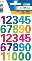 Stickervelletjes met 75x stuks plak cijfers gekleurd