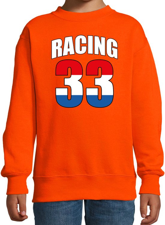 Racing 33 supporter / race fan sweater oranje voor kinderen - race fan / race supporter / coureur supporter 96/104 (3-4 jaar)