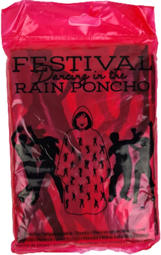 Festival poncho - Rood - Kunststof - One Size