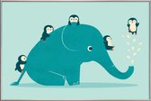 JUNIQE - Poster met kunststof lijst Waterglijbaan voor dieren -30x45