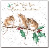 Wrendale - Set 8 Wenskaarten Kerst - Christmas Mice