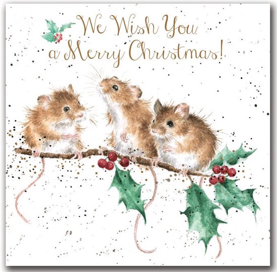 Wrendale - Set 8 Wenskaarten Kerst - Christmas Mice