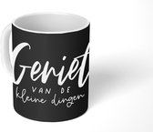 Mok - Koffiemok - Spreuken - Geniet van de kleine dingen - Quotes - Mokken - 350 ML - Beker - Koffiemokken - Theemok - Mok met tekst