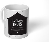 Mok - Koffiemok - Spreuken - 'Welkom thuis, home sweet home' - Quotes - Huis - Mokken - 350 ML - Beker - Koffiemokken - Theemok