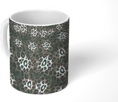 Mok - Panterprint - Roze - Grijs - Patronen - 350 ML - Beker