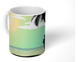 Mok - Koffiemok - Strand - Surfen - Zon - Zomer - Mokken - 350 ML - Beker - Koffiemokken - Theemok