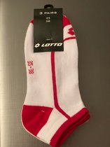 Lotto Sneaker Sokken - sport sokken - korten sokken - lotto sokken - dames sokken - dames lotto sokken - kleur roze,grijs,licht roze - 3 Paar - Maat: 35/38