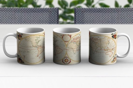 Mug - Wereldkaart - Rétro - Histoire - 350 ml - Tasse