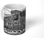 Mok - Ruïnes van de Turkse fontein van Trajanus in Efeze - zwart wit - 350 ML - Beker