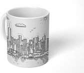 Mok - tekening skyline New York - 350 ML - Beker