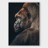 Poster Gorilla - Dibond - 50x70 cm - Meerdere Afmetingen & Prijzen | Wanddecoratie - Interieur - Art - Wonen - Schilderij - Kunst