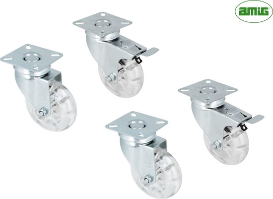 Lot De 2 Roulettes Pivotantes Robustes De 75 Mm Avec Freins