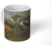 Mok - Fable of the fox and the heron - schilderij van Frans Snijders - 350 ML - Beker