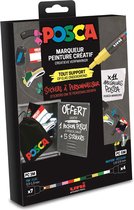 Posca Street Art Sticker Kit - stickers maken set - 11x Markers - 5x Stickers - 1x Tas