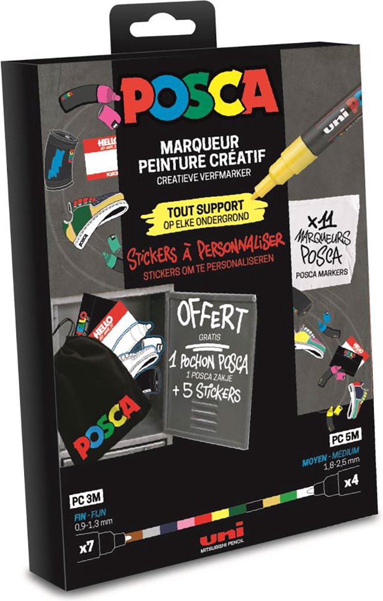 Posca Set 8 MARQUEURS PC3M Pochette Pastel : : Jeux et Jouets