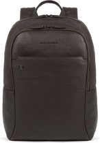 Piquadro Black Square Big Size Computer Backpack 15.6" With iPad Dark Brown