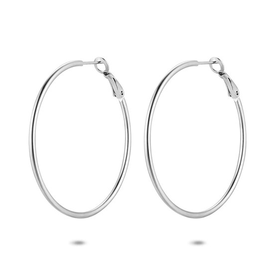 Boucles d' Boucles d'oreilles Twice As Nice en acier inoxydable, créoles 50 mm